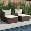vidaXL 5-delige Loungeset met kussens poly rattan bruin