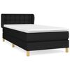 vidaXL Boxspring met matras stof zwart 90x190 cm