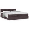 vidaXL Ottoman bed met matras 160x200cm stof donkerbruin