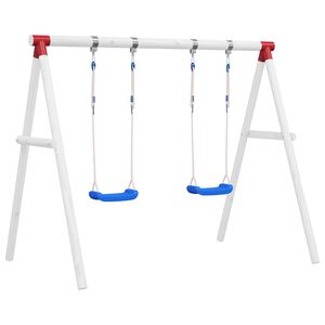 vidaXL Schommelset met 2 zitjes 38x16 cm polyetheen blauw