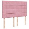 vidaXL Boxspring met matras fluweel roze 160x200 cm