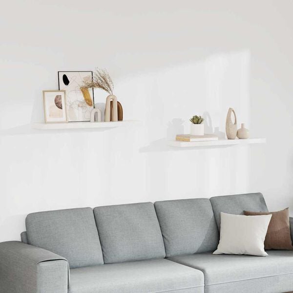 vidaXL Wandschappen zwevend 2 st 90x23,5x3,8 cm MDF wit