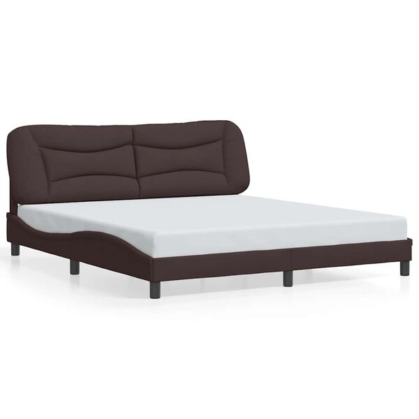 vidaXL Bedframe zonder matras "Hvar" stof donkerbruin 180x200 cm