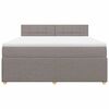 vidaXL Boxspring met matras stof taupe 180x200 cm