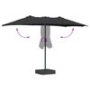 vidaXL Tuinparasol Zwart 385 x 209 x 244 cm Polyester