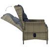 vidaXL 3-delige Loungeset met kussens poly rattan bruin