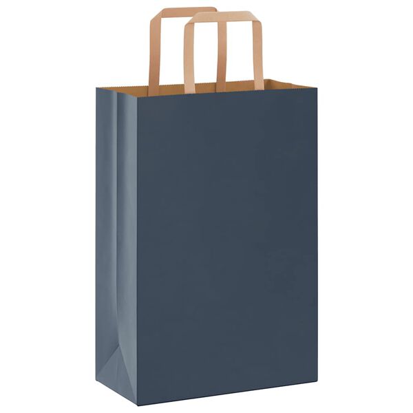 vidaXL Papieren zakken 250 st met hengsels 21x11x31 cm blauw