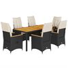 vidaXL 7-delige Tuinset met kussens poly rattan zwart