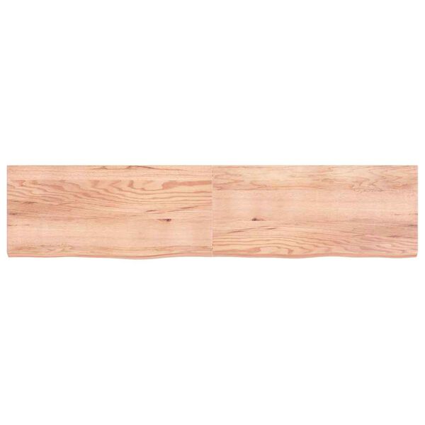 vidaXL Wastafelblad 220x50x(2-6) cm behandeld massief hout lichtbruin