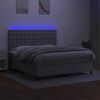 vidaXL Boxspring met matras en LED stof lichtgrijs 180x200 cm