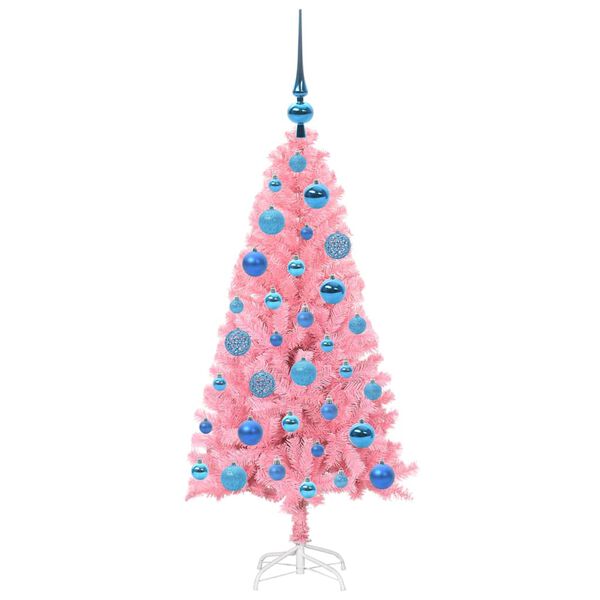 vidaXL Kerstboom met 150 LED met standaard Roze 120 cm PVC