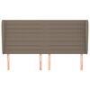 vidaXL Hoofdbord met randen 203x23x118/128 cm stof taupe