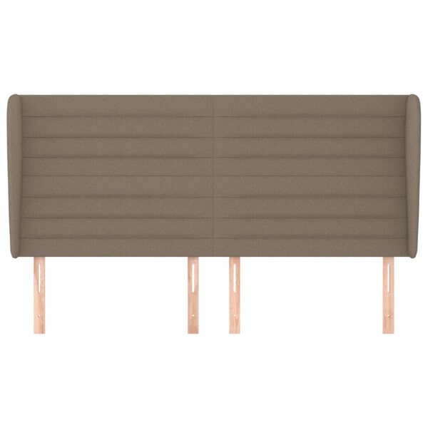 vidaXL Hoofdbord met randen 203x23x118/128 cm stof taupe