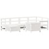 vidaXL 7-delige Loungeset massief grenenhout wit