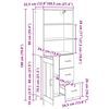 vidaXL Hoge kast Artisan Eiken 69,5 x 34 x 180 cm Bewerkt hout
