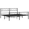 vidaXL Bedframe met hoofd- en voeteneinde metaal zwart 193x203 cm