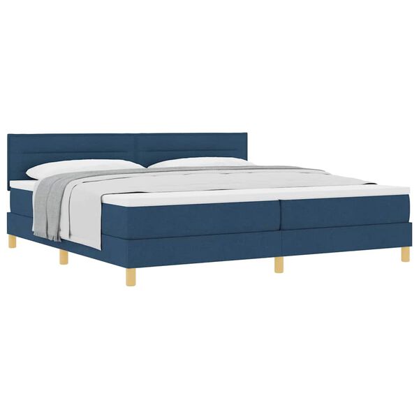 vidaXL Boxspringbed met matras met matras Blauw 200 x 200 cm Stof