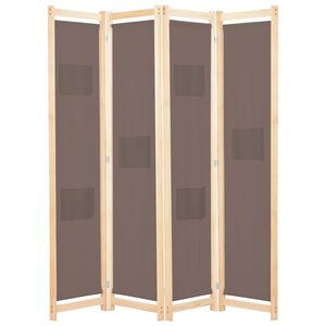 vidaXL Kamerscherm met 4 panelen 160x170x4 cm stof bruin