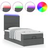 vidaXL Ottoman bed met matras en LED's 100x200cm stof donkergrijs