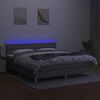vidaXL Boxspring met matras en LED stof lichtgrijs 160x200 cm