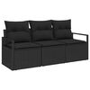 vidaXL Tuinbankenset 3 st Zwart poly rattan