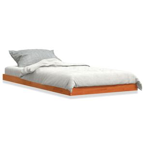vidaXL Bedframe massief grenenhout wasbruin 90x200 cm