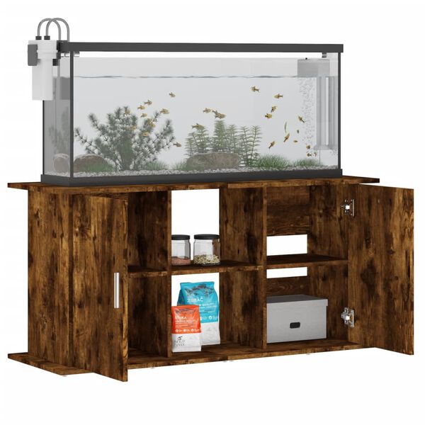vidaXL Aquariumstandaard 121x41x58 cm bewerkt hout gerookt eikenkleur