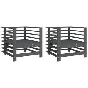 vidaXL Tuinstoelen 2 st massief grenenhout grijs