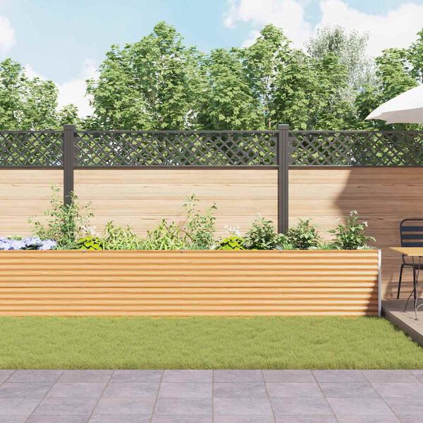 vidaXL Verhoogde plantenbak 485 x 50 x 68 cm Gegalvaniseerd staal