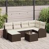 vidaXL Tuinbankenset 7 pcs Bruin poly rattan