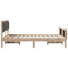 vidaXL Bedframe Bruin en donkergrijs 135 x 190 cm Massief grenenhout
