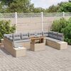 vidaXL Tuin Sofa Set met kussen met kussen 11 pcs Beige en Grijs