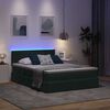 vidaXL Opbergbed met LED met matras Donkergroen 140 x 200 cm Fluweel