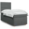 vidaXL Boxspring met matras stof donkergrijs 90x190 cm