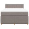 vidaXL Boxspring met matras stof taupe 160x200 cm
