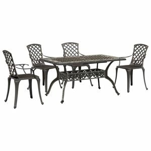 vidaXL 5-delige Tuinset gegoten aluminium bronskleurig