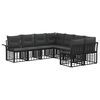 vidaXL Buiten bankenset 8 st Zwart en Donkergrijs Polyester
