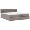 vidaXL Ottoman bed met matras 200x200 cm stof taupe