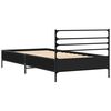 vidaXL Bedframe bewerkt hout en metaal zwart 90x200 cm