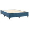vidaXL Boxspring met matras en LED fluweel donkerblauw 140x190 cm