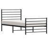 vidaXL Bedframe met hoofd- en voeteneinde metaal zwart 80x200 cm