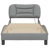 vidaXL Bedframe met LED zonder matras "Hvar" 90x200 cm stof lichtgrijs