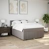vidaXL Boxspring met matras stof taupe 140x190 cm