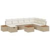 vidaXL Tuin Sofa Set 9 st Beige poly rattan