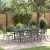 vidaXL Tuin eettafelset 11 pcs Antraciet Poedercoating staal