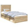 vidaXL Bedframe met lade Sonoma Eiken 75 x 190 cm Massief grenenhout