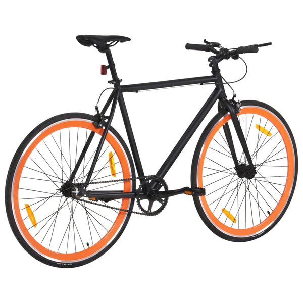 vidaXL Fiets met vaste versnelling 700 c 55 cm zwart en oranje