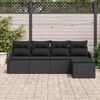 vidaXL Tuin Sofa Set met opslag 5 pcs Zwart poly rattan