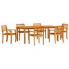 vidaXL Tuin eettafelset 7 st Bruin Massief Acaciahout