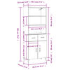 vidaXL Hoge kast 69,5x34x180 cm bewerkt hout betongrijs